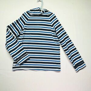 Generation Joy Blue Nautical Striped Hoodie Lined Hood Little Boys Large 4/5 6/7